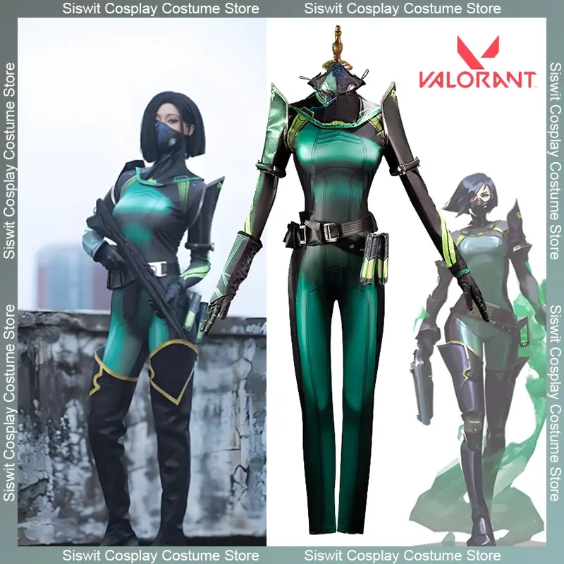 Game VALORANT Viper Venomous Snake Cosplay Costume 3D Printed Tight Leather Accessories Full Set Party Carnival Jumpsuit Women
Game VALORANT Viper Venomous Snake Cosplay Costume 3D Printed Tight Leather Accessories Full Set Party Carnival Jumpsuit Women