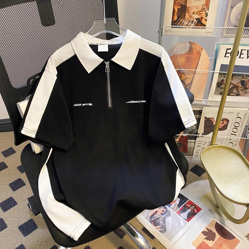 Loose Fit Cotton Neck Short Sleeve T-Shirt Unisex Breathable Comfortable Half Zipper Design Fashionable Casual Top
Loose Fit Cotton Neck Short Sleeve T-Shirt Unisex Breathable Comfortable Half Zipper Design Fashionable Casual Top