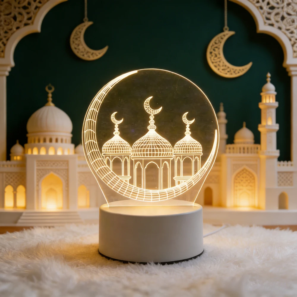Ramadan Home Decoration 2026 USB Operated 3D LED Night Light Eid Mubarak Table Ornament Muslim Eid Al Adha Holiday Lighting
Ramadan Home Decoration 2026 USB Operated 3D LED Night Light Eid Mubarak Table Ornament Muslim Eid Al Adha Holiday Lighting