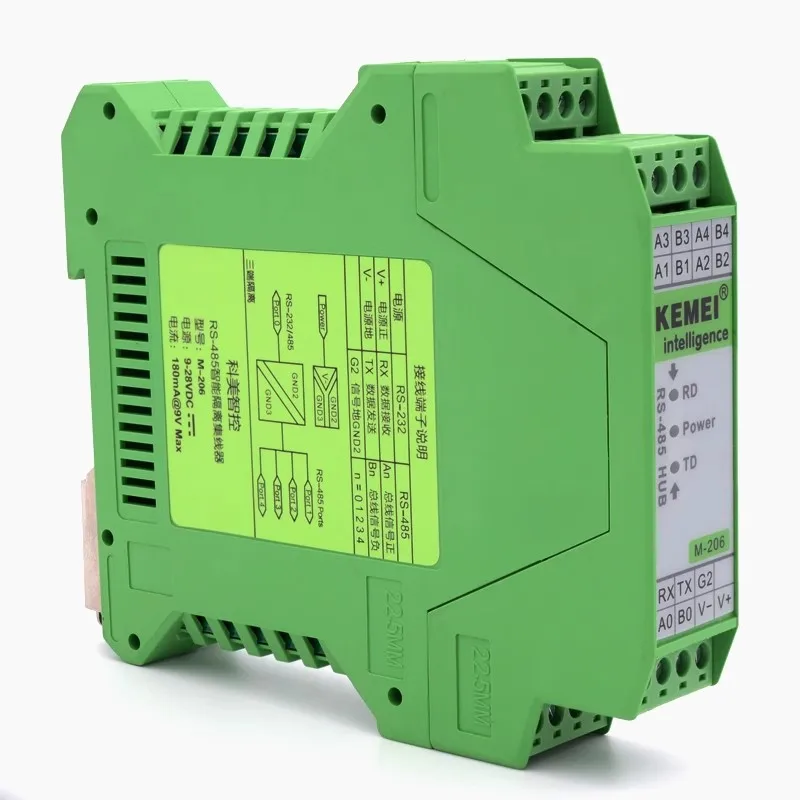 RS485 HUB Sharer 4-port HUB 1 Divided Into 4 Channels RS232/RS485 Converter Optoelectronic Isolation M-206
RS485 HUB Sharer 4-port HUB 1 Divided Into 4 Channels RS232/RS485 Converter Optoelectronic Isolation M-206
