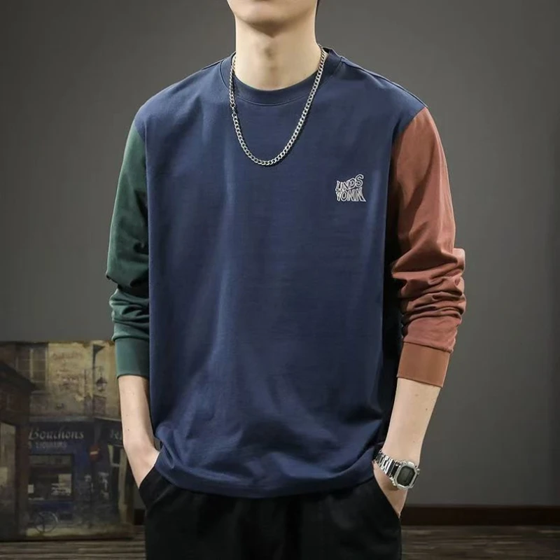 High Street Contrast Color Men T-shirts Long Sleeve Spring Autumn American Style Chic Loose Crew Neck Thin England Casual Tops
High Street Contrast Color Men T-shirts Long Sleeve Spring Autumn American Style Chic Loose Crew Neck Thin England Casual Tops