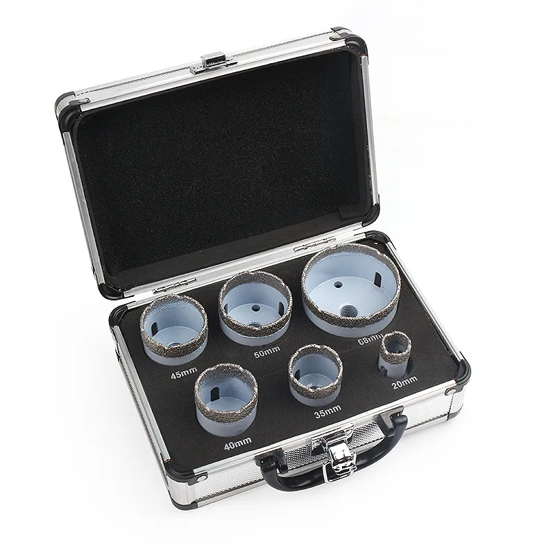 Heavy Duty 6-Piece Vacuum Brazed Core Drill Bit Set, M14 Thread Hole Cutter for Porcelain Tile Glass Marble Stone
Heavy Duty 6-Piece Vacuum Brazed Core Drill Bit Set, M14 Thread Hole Cutter for Porcelain Tile Glass Marble Stone
