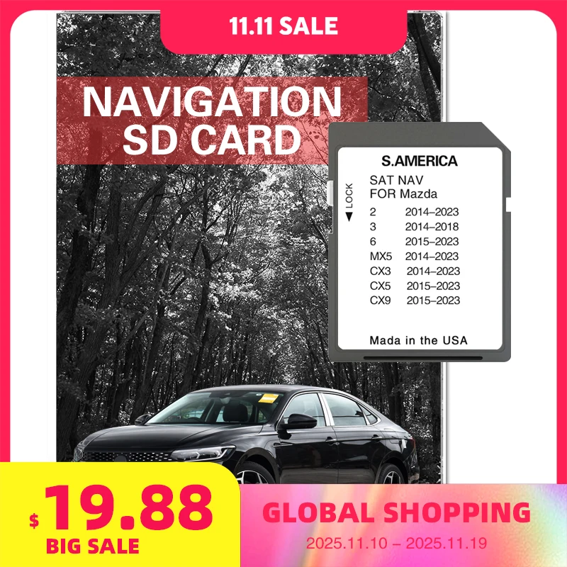 Navigation SD Card for Mazda 2/3/6/MX5/CX5/CX9 Vehicle 8GB South America Map Sat Nav Naving GPS Connect1 Update Software Version
Navigation SD Card for Mazda 2/3/6/MX5/CX5/CX9 Vehicle 8GB South America Map Sat Nav Naving GPS Connect1 Update Software Version
