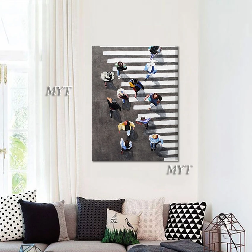 Quality Artwork Abstract Modern Hotel Decoration Art Wall Picture Unframed People Crossing The Street Oil Painting On Canvas
Quality Artwork Abstract Modern Hotel Decoration Art Wall Picture Unframed People Crossing The Street Oil Painting On Canvas