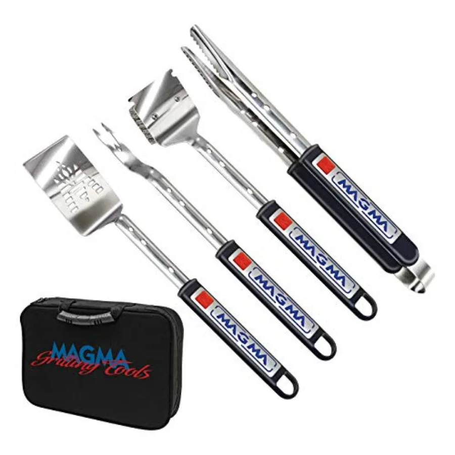 A10-132T Telescoping Grill Tools Set 5-Piece Marine Grade Stainless Steel BBQ Utensils with Extendable 16 to 22 Inch Handles So
A10-132T Telescoping Grill Tools Set 5-Piece Marine Grade Stainless Steel BBQ Utensils with Extendable 16 to 22 Inch Handles So