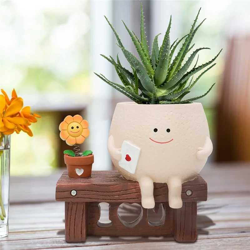 A38Q-Cute Smileyface Planter Pot, Sitting Sunflower Flower Pot, Resin Head Planter For Indoor Outdoor Funny Sit Chair Pots
A38Q-Cute Smileyface Planter Pot, Sitting Sunflower Flower Pot, Resin Head Planter For Indoor Outdoor Funny Sit Chair Pots