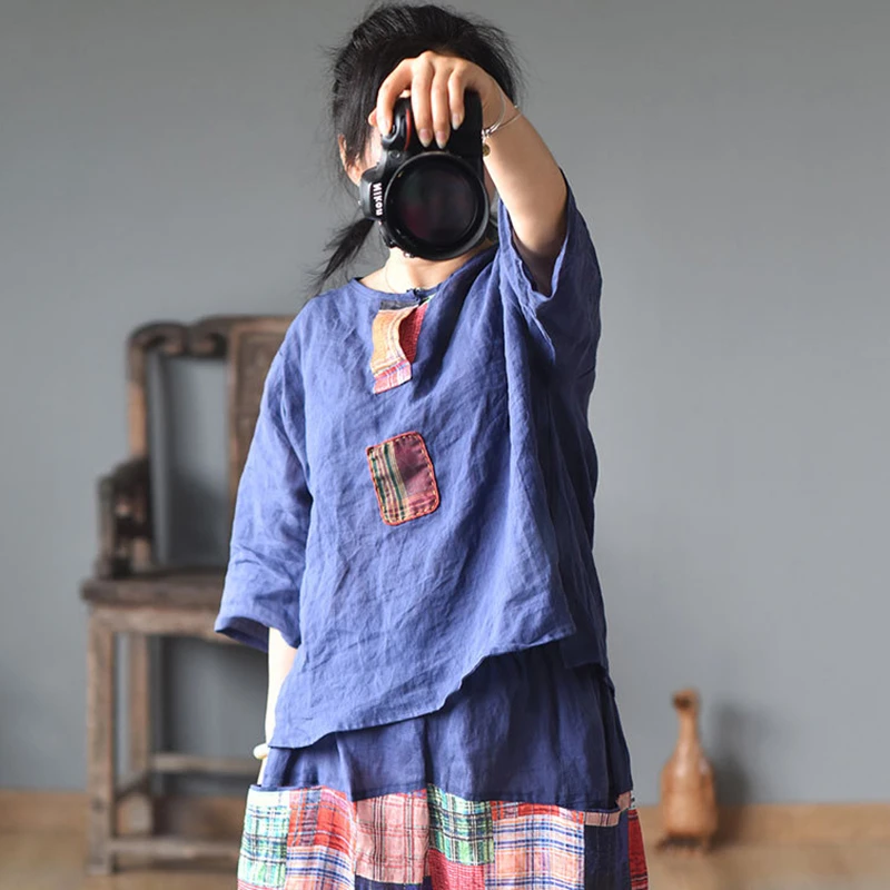 Women Summer Casual Ramie T-shirts New Arrival 2025 Vintage Style O-neck Solid Color Loose Comfortable Female Tops Tees M961
Women Summer Casual Ramie T-shirts New Arrival 2025 Vintage Style O-neck Solid Color Loose Comfortable Female Tops Tees M961