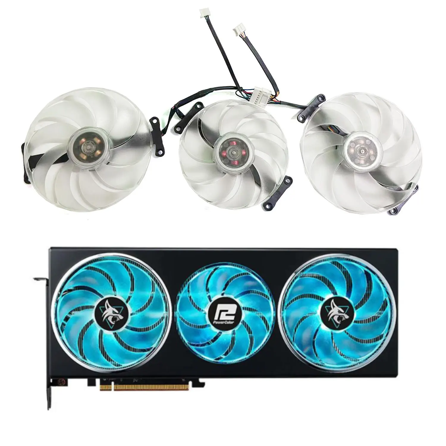 New T12915BU 98MM 4PIN GPU Fan for PowerColor RX 7900GRE 7900XT 7900XTX HELHHOUND graphics card replacement fan
New T12915BU 98MM 4PIN GPU Fan for PowerColor RX 7900GRE 7900XT 7900XTX HELHHOUND graphics card replacement fan