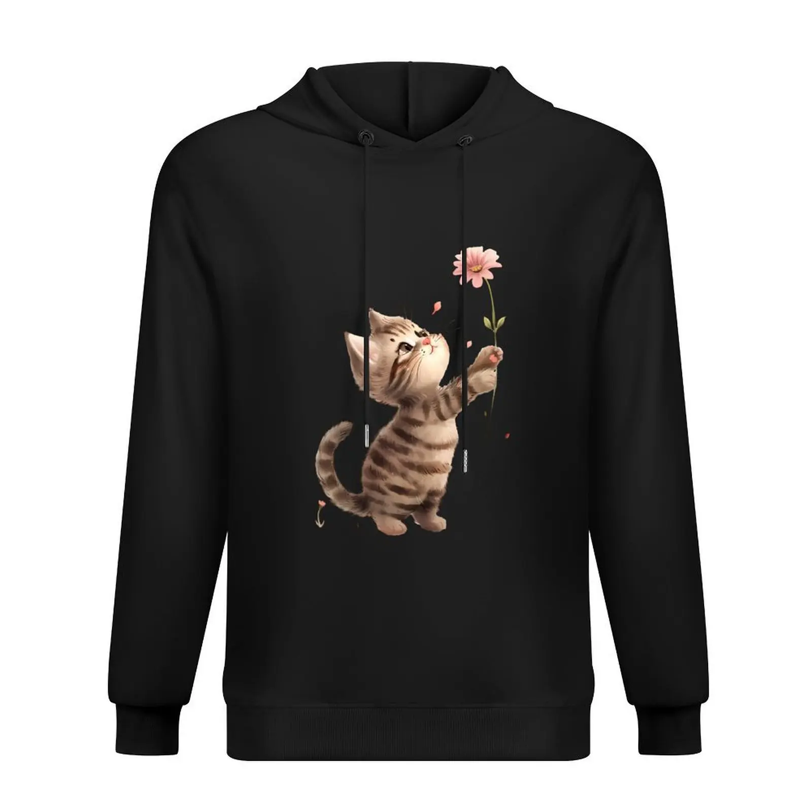 Brown and white kitten holding a pink flower Hoodie korean autumn clothes hooded shirt anime clothing oversized hoodie 
Brown and white kitten holding a pink flower Hoodie korean autumn clothes hooded shirt anime clothing oversized hoodie