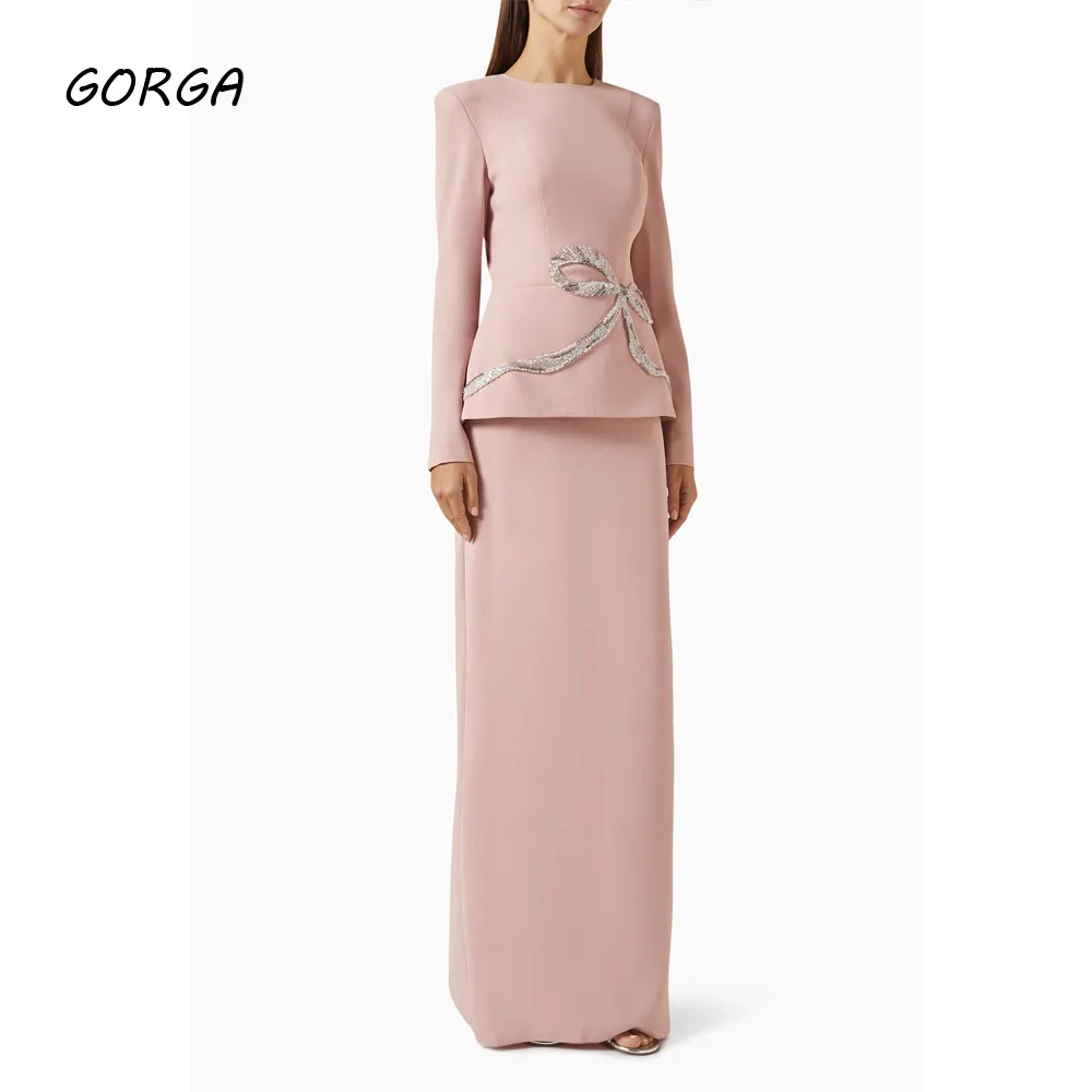 GORGA Customized Pink O-Neck Formal Evening Dress Slim Beading Mermaid Crepe Prom Dress 2025 Long Sleeves Party Dress
GORGA Customized Pink O-Neck Formal Evening Dress Slim Beading Mermaid Crepe Prom Dress 2025 Long Sleeves Party Dress