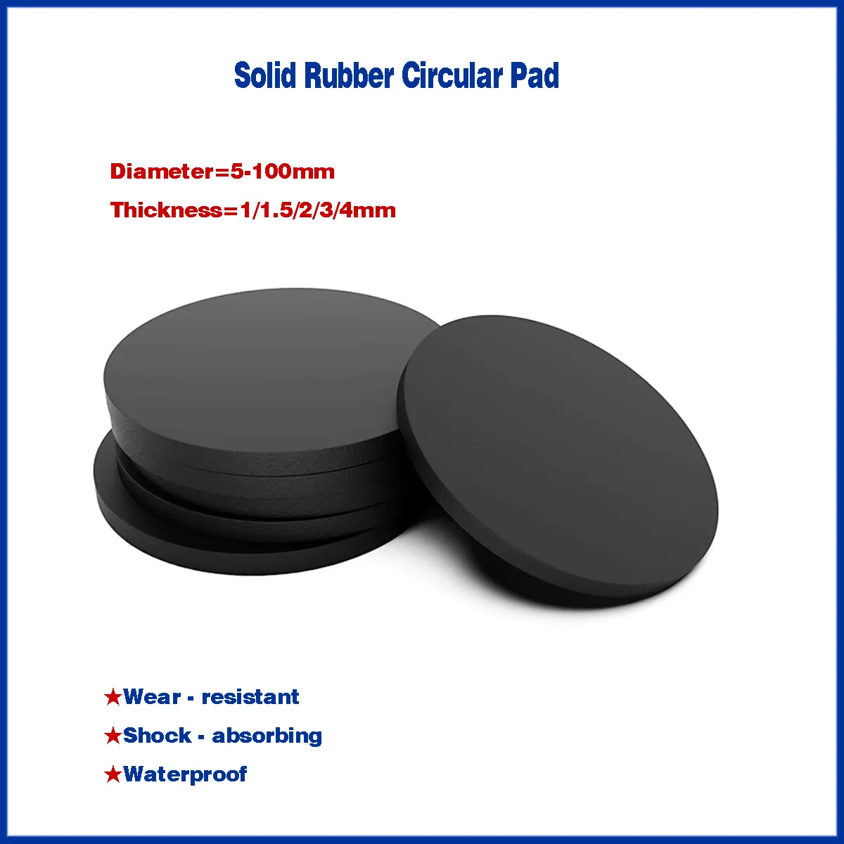 10Pcs Black Rubber Solid Round Seal Gaskets Disc Thick 1/1.5/2/3/4mm Diameter= 5mm-100mm
10Pcs Black Rubber Solid Round Seal Gaskets Disc Thick 1/1.5/2/3/4mm Diameter= 5mm-100mm