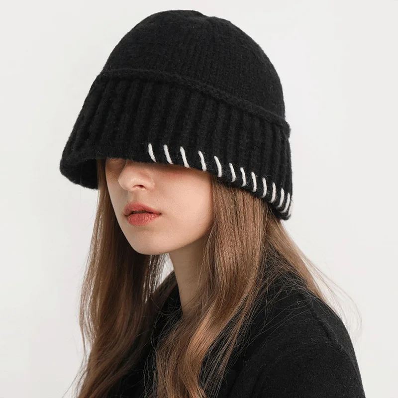 Men's Lock-Stitched Bucket Hat, Trendy Knitted Basin Hat for Autumn and Winter, Face-Slimming Black Woolen Beanie for Men
Men's Lock-Stitched Bucket Hat, Trendy Knitted Basin Hat for Autumn and Winter, Face-Slimming Black Woolen Beanie for Men