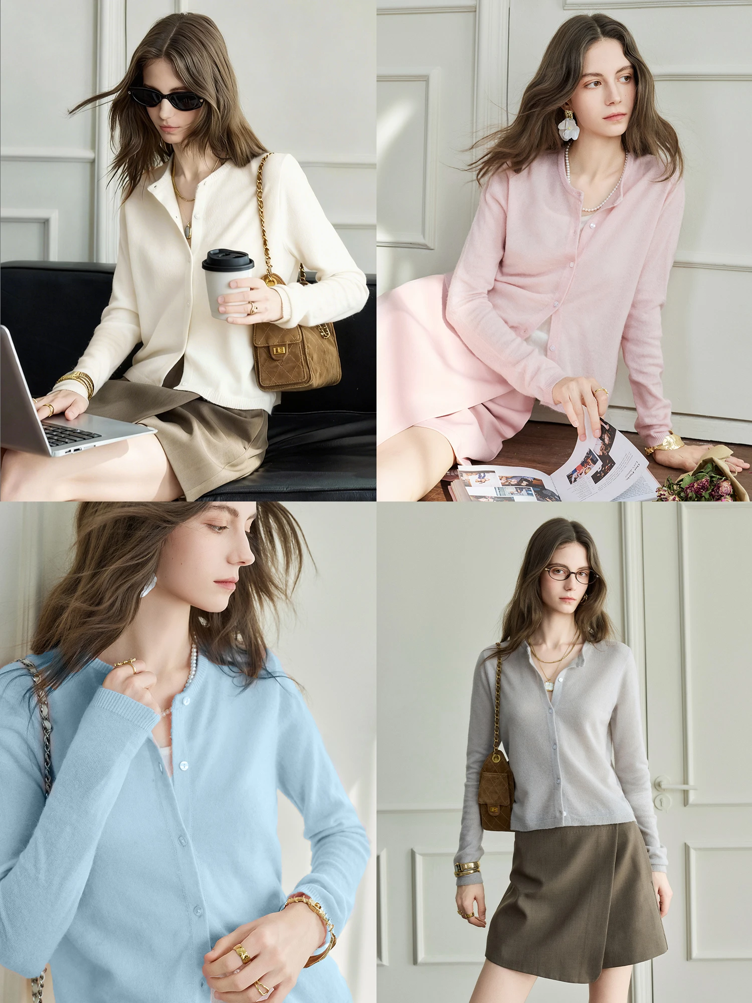 Simple Style Women's Knitted Woolen Sweater Fine Branch Spring New All-Match Open Cardigan Soft Cotton Camel Hair Blend
Simple Style Women's Knitted Woolen Sweater Fine Branch Spring New All-Match Open Cardigan Soft Cotton Camel Hair Blend