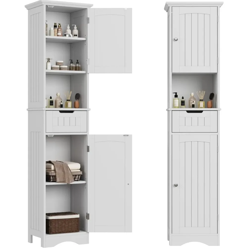 67 Tall Bathroom Storage Cabinet, Narrow Bathroom Cabinet with 2 Doors and 1 Drawers, Freestanding Cupboard Floor Cabin
67 Tall Bathroom Storage Cabinet, Narrow Bathroom Cabinet with 2 Doors and 1 Drawers, Freestanding Cupboard Floor Cabin