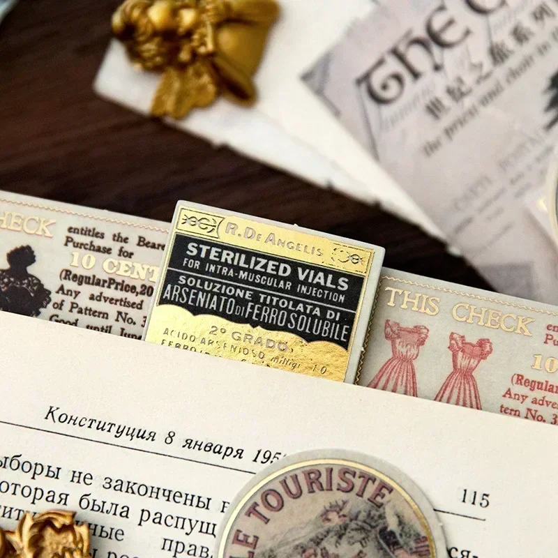 60 шт./упак., серия Century Voyage, золотая фольга, набор наклеек васи, 4 ретро тематических блокнота для путешествий для слоев журналов 
60 шт./упак., серия Century Voyage, золотая фольга, набор наклеек васи, 4 ретро тематических блокнота для путешествий для слоев журналов