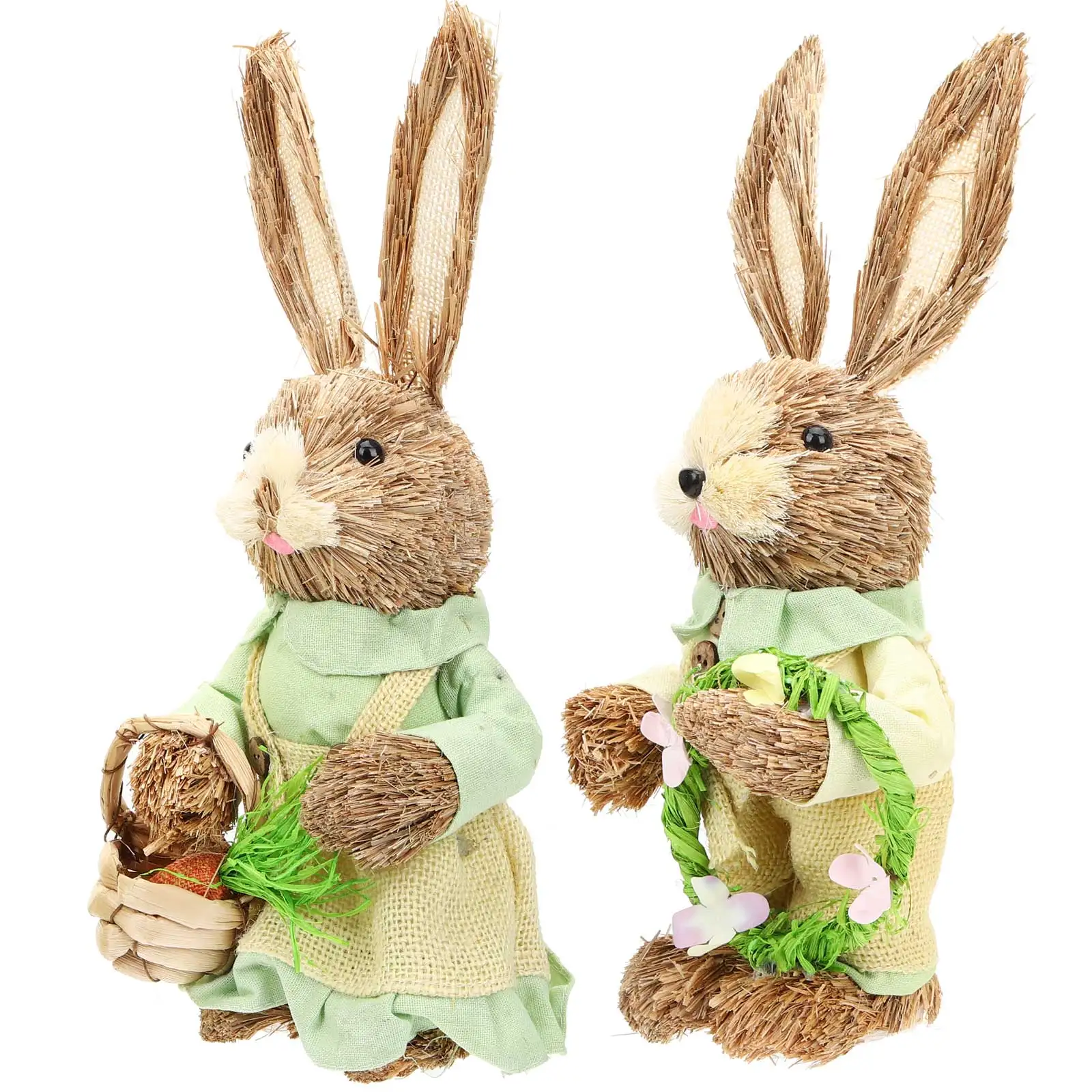 2pcs Straw Woven Rabbit Figurines Premium Material Bunny Decor Easter Garden Desktop House Cake Ornament Miniature
2pcs Straw Woven Rabbit Figurines Premium Material Bunny Decor Easter Garden Desktop House Cake Ornament Miniature