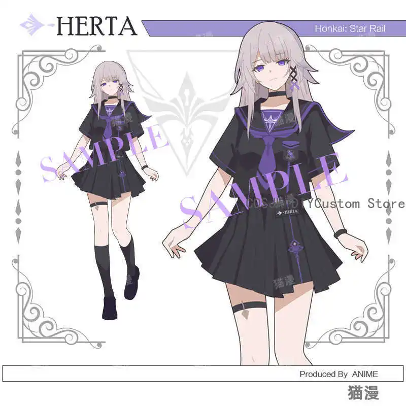 Game The Herta Honkai: Star Rail Theme Short Sleeve T-shirt Tops Skirt Student Costume Summer Tee Girl JK Uniform Sailor Suit
Game The Herta Honkai: Star Rail Theme Short Sleeve T-shirt Tops Skirt Student Costume Summer Tee Girl JK Uniform Sailor Suit