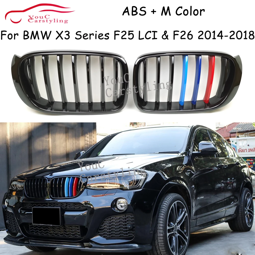 F25 ABS 1 Slat Gloss M Color Front kidney Grille for BMW X3 F25 X4 F26 2014-2018 Bumper Racing Grills Front Hood Mesh
F25 ABS 1 Slat Gloss M Color Front kidney Grille for BMW X3 F25 X4 F26 2014-2018 Bumper Racing Grills Front Hood Mesh