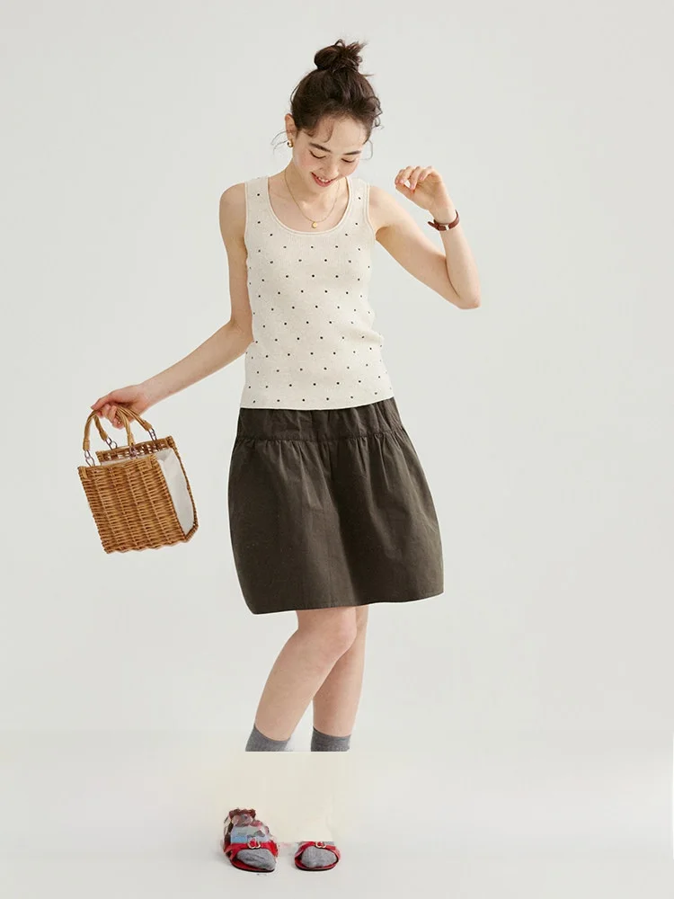 AMUU North Island Slim Fit Knitted Summer Top Women's Wide Shoulder Strap Cool Polka Dot Vest Korean Style Commute Fashion
AMUU North Island Slim Fit Knitted Summer Top Women's Wide Shoulder Strap Cool Polka Dot Vest Korean Style Commute Fashion
