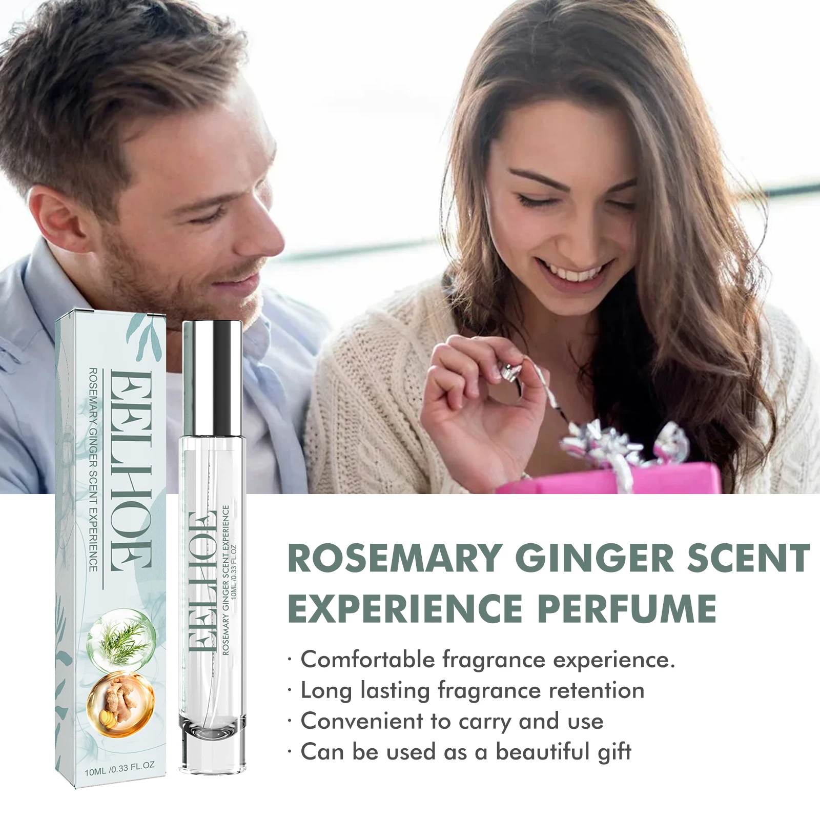 EELHOE Rosemary Ginger Perfume Women's Wristband Behind Ear Unique And Pleasant Natural Rich Fragrance Portable Perfume 10ml
EELHOE Rosemary Ginger Perfume Women's Wristband Behind Ear Unique And Pleasant Natural Rich Fragrance Portable Perfume 10ml