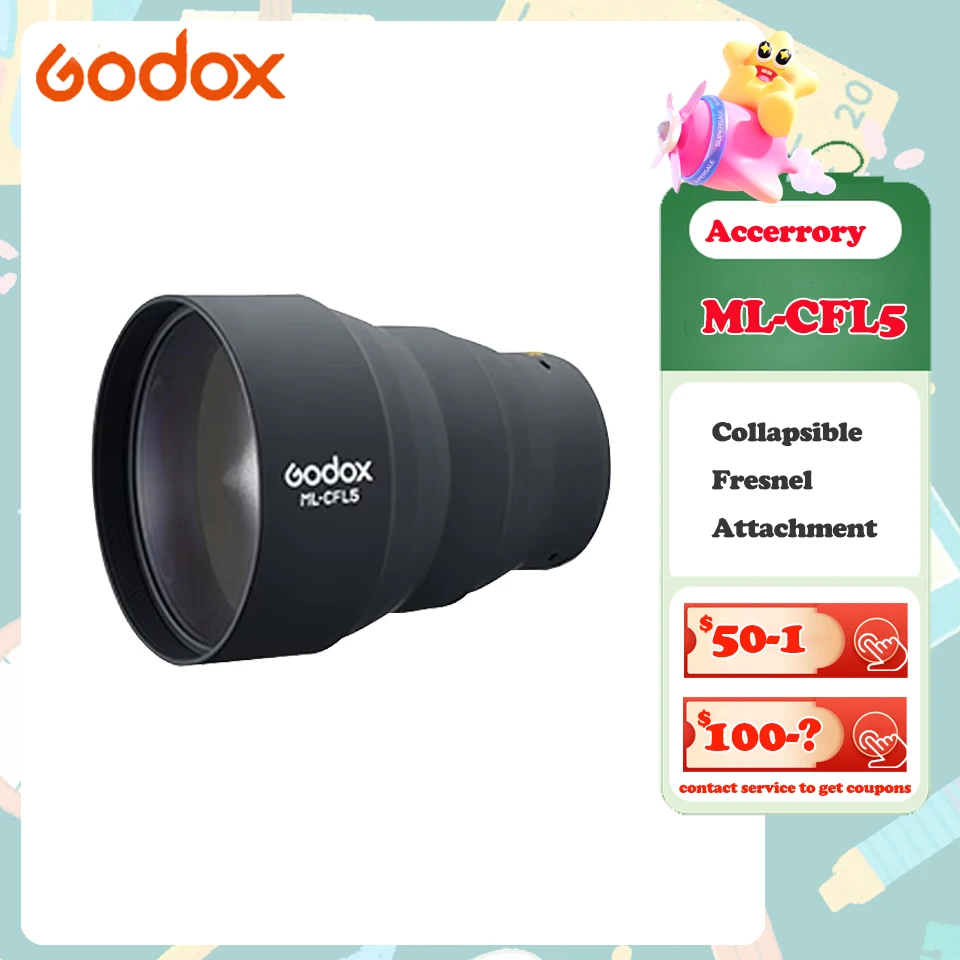 Godox ML-CFL5 Collapsible Fresnel Attachment for Godox ML100Bi ML100R 
Godox ML-CFL5 Collapsible Fresnel Attachment for Godox ML100Bi ML100R