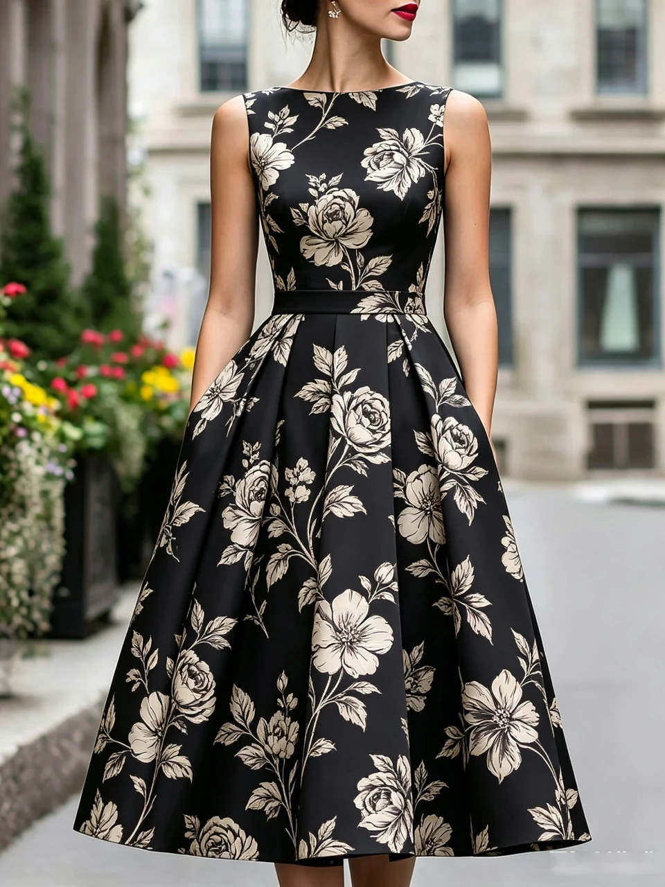 Elegant O Neck Sleeveless Maxi Dress Women Summer Holiday Rose Floral Print Party Dress Fashion Simple Ladies Dress Vestidos
Elegant O Neck Sleeveless Maxi Dress Women Summer Holiday Rose Floral Print Party Dress Fashion Simple Ladies Dress Vestidos