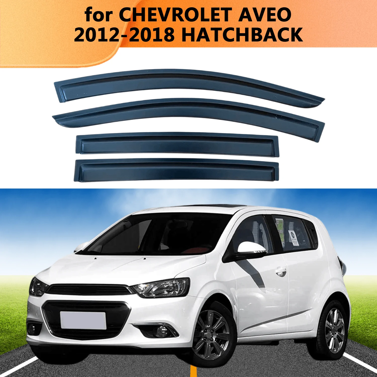 Weathershield for CHEVROLET AVEO 2012 2013-2018 HATCHBACK Sun Rain Deflector Guard Car Side Window Deflector Out-Channel Tape On
Weathershield for CHEVROLET AVEO 2012 2013-2018 HATCHBACK Sun Rain Deflector Guard Car Side Window Deflector Out-Channel Tape On