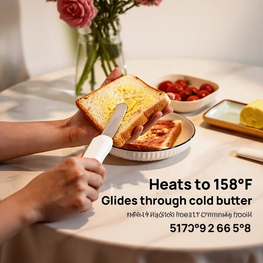 Heated Butter Table-knife Wireless Heated Electric Spreader For Cold Butter & Cheese Effortlessly Soften & Apply With Dual Heat
Heated Butter Table-knife Wireless Heated Electric Spreader For Cold Butter & Cheese Effortlessly Soften & Apply With Dual Heat
