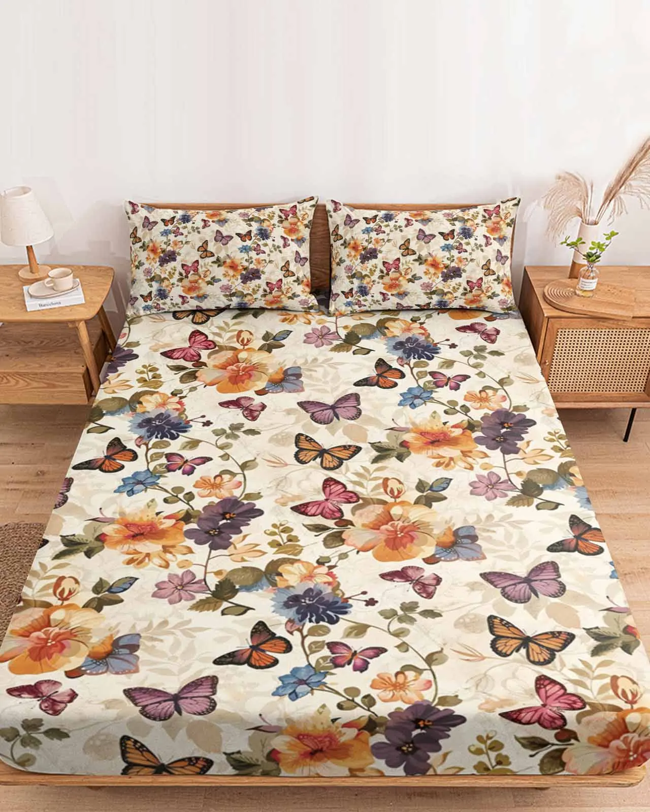 Flower Butterfly Retro Polyester Fitted Sheet Mattress Cover Four Corners Elastic Band Bed Sheet Pilllowcase
Flower Butterfly Retro Polyester Fitted Sheet Mattress Cover Four Corners Elastic Band Bed Sheet Pilllowcase