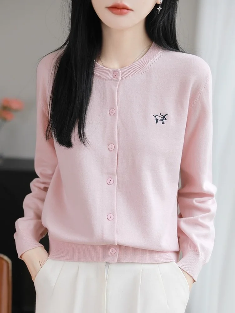 Ladies Style 100% Cotton Knitted Open Cardigan Long Sleeve Loose Breathable Women's Sweater Outerwear Sun Protection Line Shirt
Ladies Style 100% Cotton Knitted Open Cardigan Long Sleeve Loose Breathable Women's Sweater Outerwear Sun Protection Line Shirt