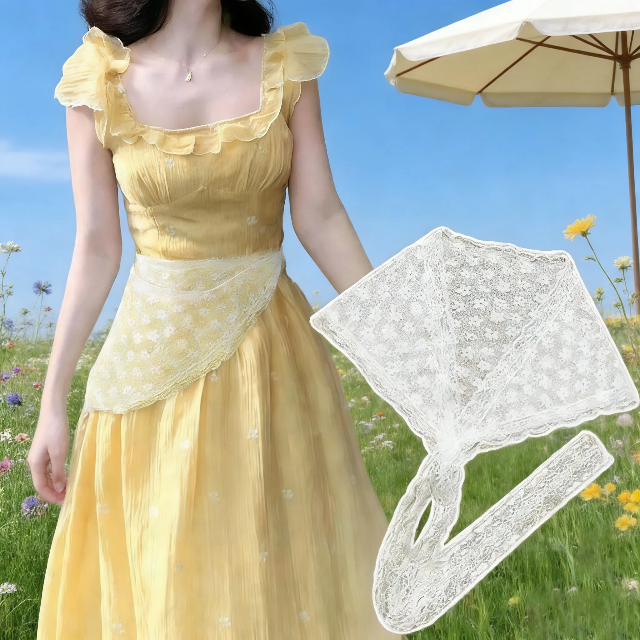 Lace flower elegant temperament lace female flower white sweet triangle scarf thin breathable ribbon artistic style travel photo
Lace flower elegant temperament lace female flower white sweet triangle scarf thin breathable ribbon artistic style travel photo