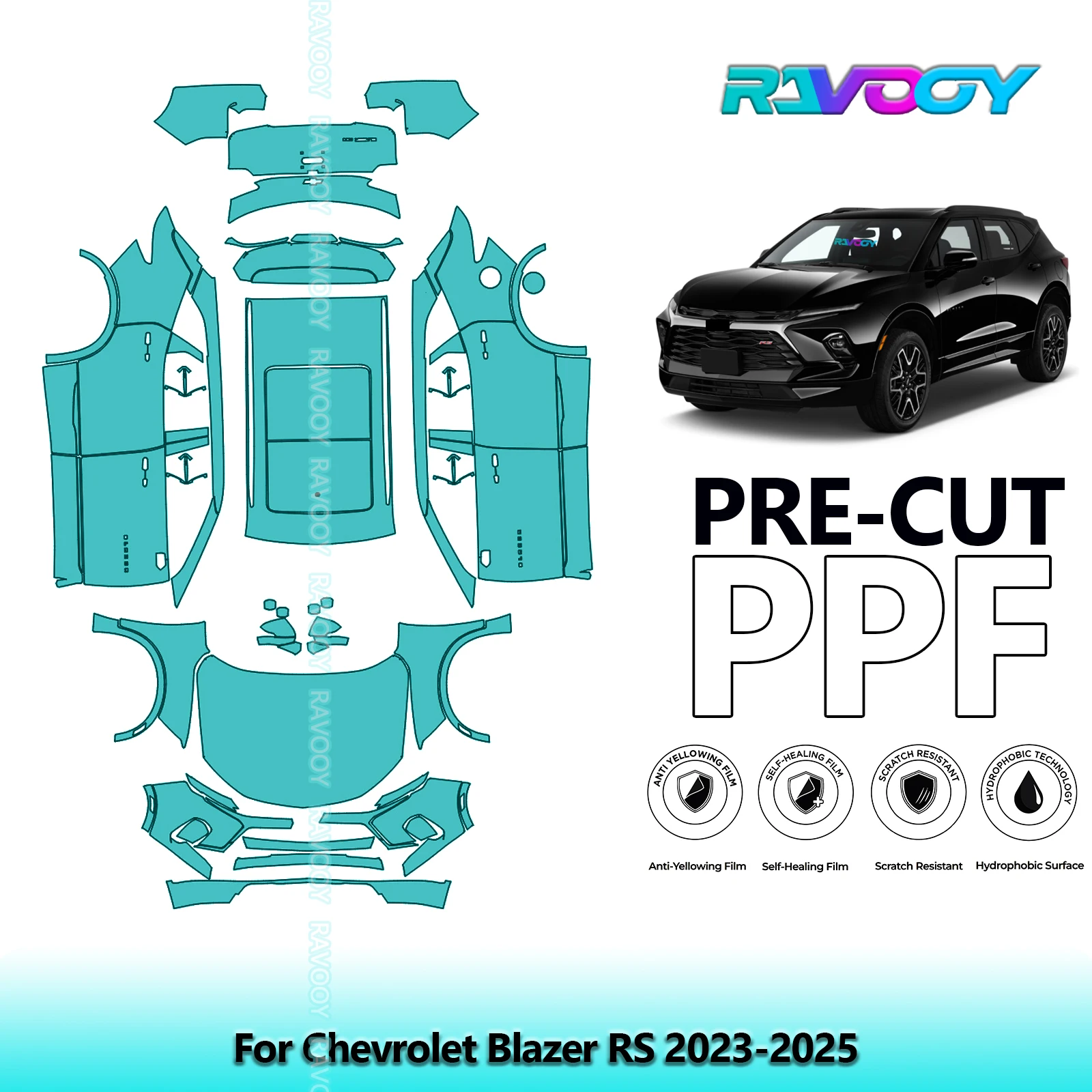 Full Vehicle For Chevrolet Blazer RS 2023-2025 Car Precut PPF Paint Protection Film 8.5Mil
Full Vehicle For Chevrolet Blazer RS 2023-2025 Car Precut PPF Paint Protection Film 8.5Mil