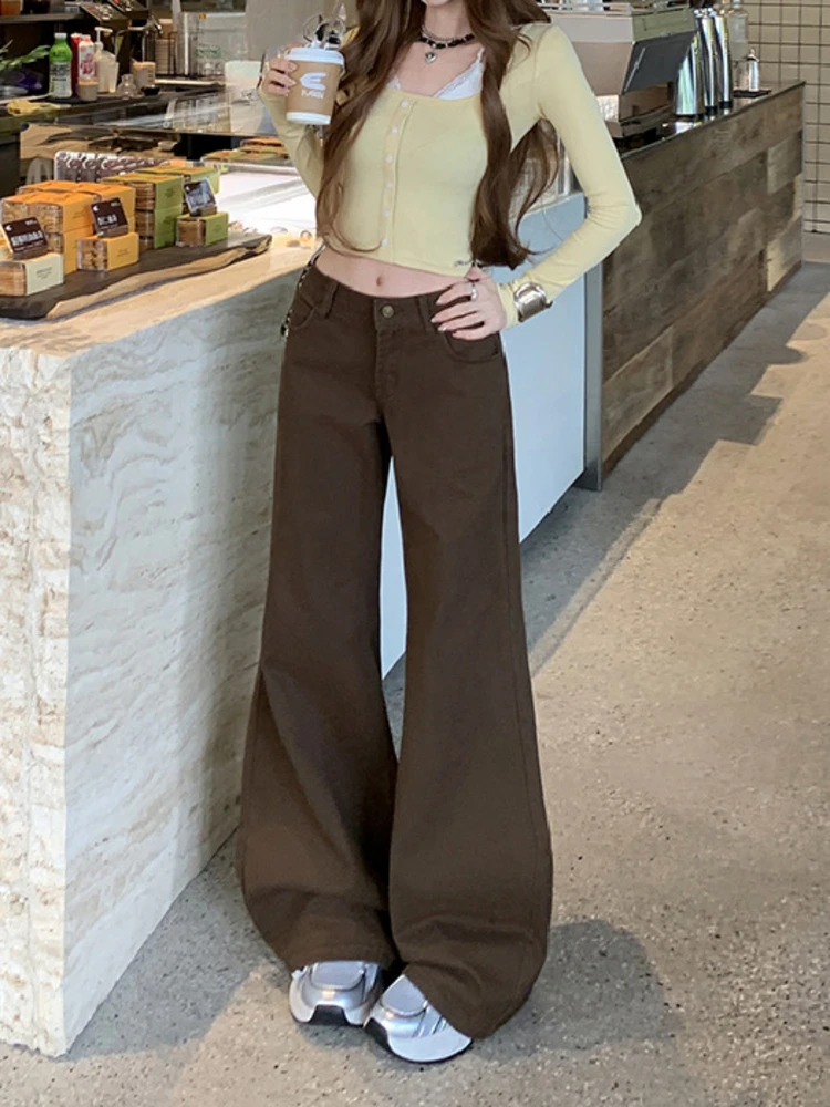 American Style Low Waist Brown Denim Pants Women's Spring Versatile Loose Small Size Flared Pants Casual Straight Leg Jeans
American Style Low Waist Brown Denim Pants Women's Spring Versatile Loose Small Size Flared Pants Casual Straight Leg Jeans