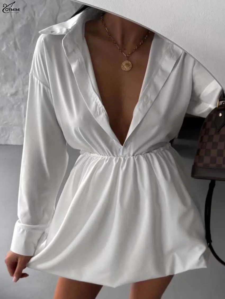 Oymimi Casual White Two Piece Set Woman Fashion Lapel Long Sleeve Button Shirts And High Waist Simple Loose Mini Skirts Sets
Oymimi Casual White Two Piece Set Woman Fashion Lapel Long Sleeve Button Shirts And High Waist Simple Loose Mini Skirts Sets