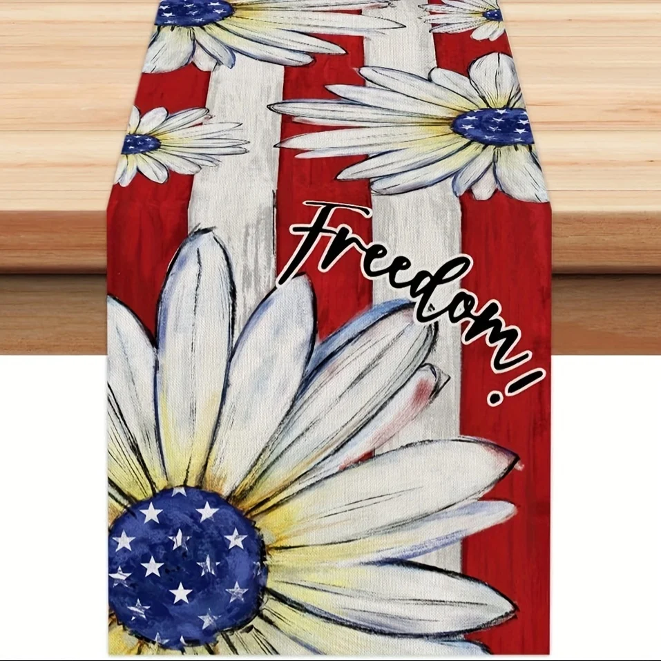 1pc Freedom Daisy Usa Table Runner Single Sided 2D Print Linen Table Runner Dining Room Kitchen Patriotic Decor Cheerful Gift
1pc Freedom Daisy Usa Table Runner Single Sided 2D Print Linen Table Runner Dining Room Kitchen Patriotic Decor Cheerful Gift