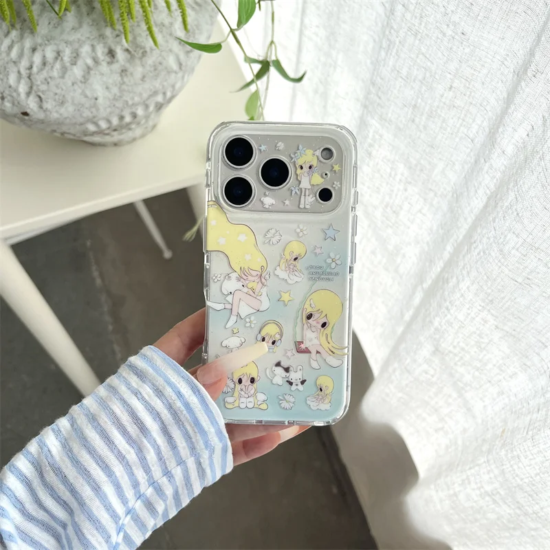Cute Blonde Angel Girl Print Gradient Blue Clear Phone Case For iPhone 17 16 15 Pro Max Shockproof Protective Cover Sweet Y2K St
Cute Blonde Angel Girl Print Gradient Blue Clear Phone Case For iPhone 17 16 15 Pro Max Shockproof Protective Cover Sweet Y2K St