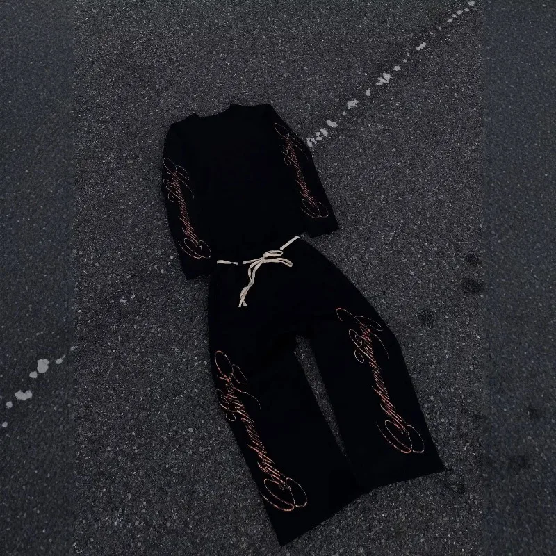 Menswear Clothing Men's Dark Harajuku Vintage Letter Print Tracksuit Essentials Polerones Baggy Pants スウェットパンツ Man and Women
Menswear Clothing Men's Dark Harajuku Vintage Letter Print Tracksuit Essentials Polerones Baggy Pants スウェットパンツ Man and Women