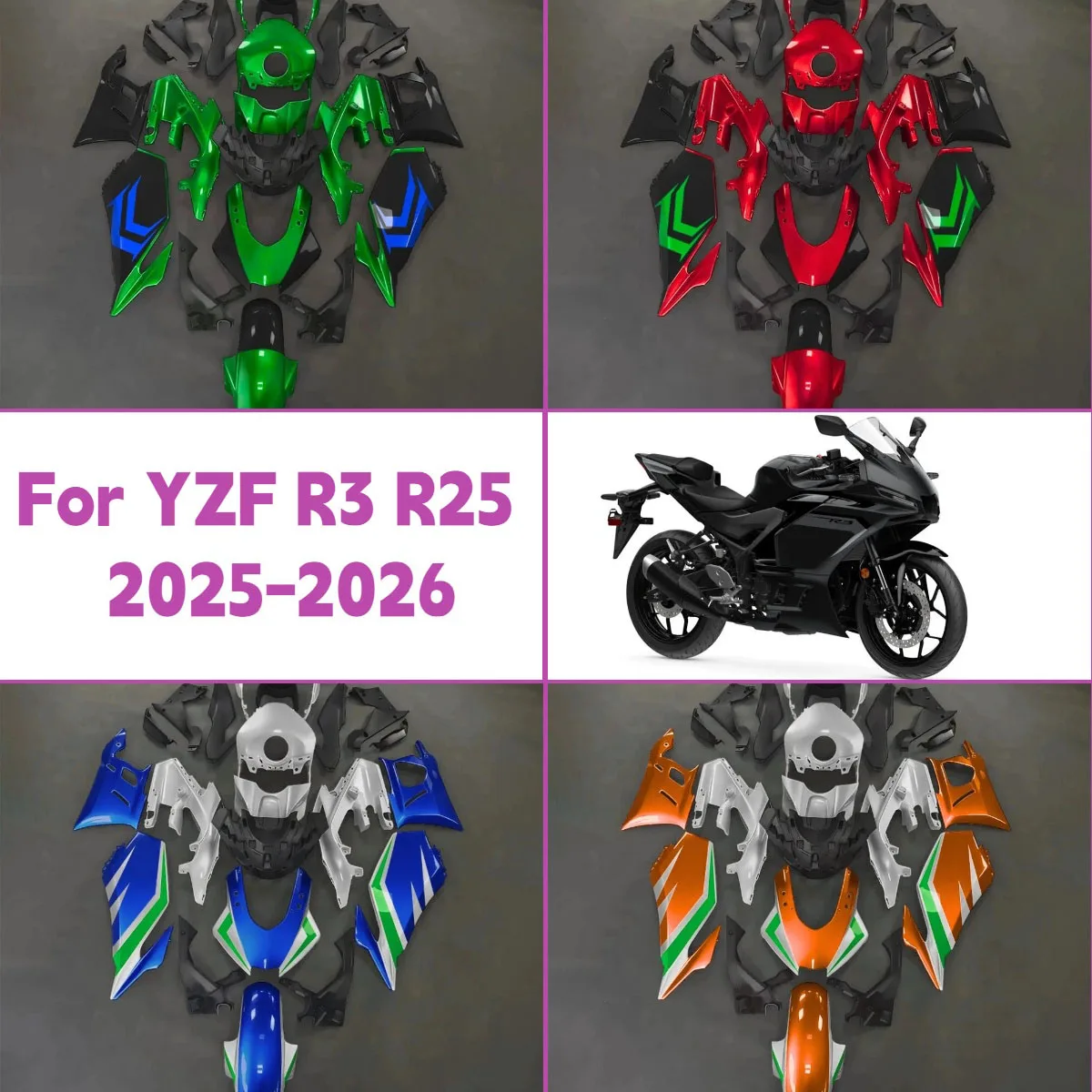 Fairing Set For 2025 2026 Yamaha YZF R3 R25 High Quality Full ABS Plastic Fairings Kit Suitable 25 26 YZFR3 YZFR25
Fairing Set For 2025 2026 Yamaha YZF R3 R25 High Quality Full ABS Plastic Fairings Kit Suitable 25 26 YZFR3 YZFR25