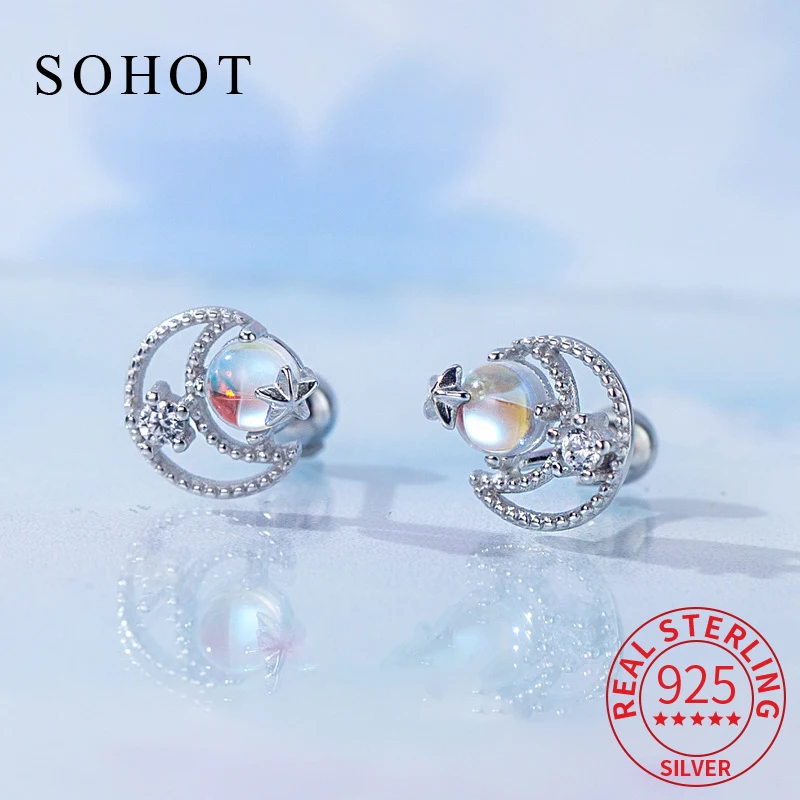 Real 925 Sterling Silver Hollow Moon Zircon Piercing Screw Bead Mini Stud Earrings for Women Fine Jewelry Exquisite Accessories
Real 925 Sterling Silver Hollow Moon Zircon Piercing Screw Bead Mini Stud Earrings for Women Fine Jewelry Exquisite Accessories