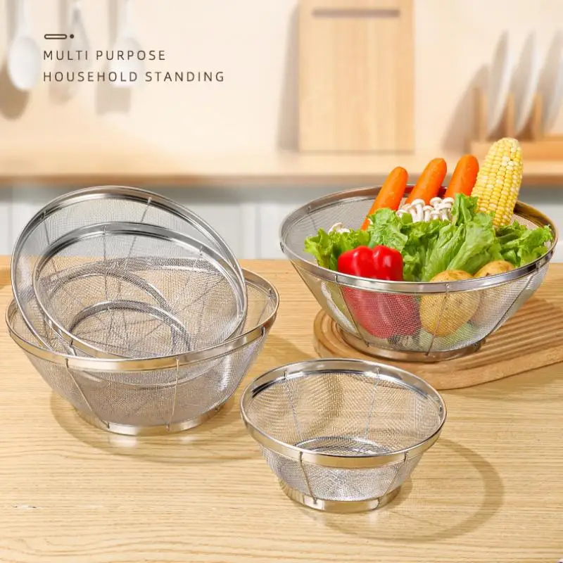 1pcs Stainless Steel Rice Washing Sieve Fine Mesh Basket Kitchen Colander Fruit Rinser Strainer Container Vegetable Washing Bowl
1pcs Stainless Steel Rice Washing Sieve Fine Mesh Basket Kitchen Colander Fruit Rinser Strainer Container Vegetable Washing Bowl