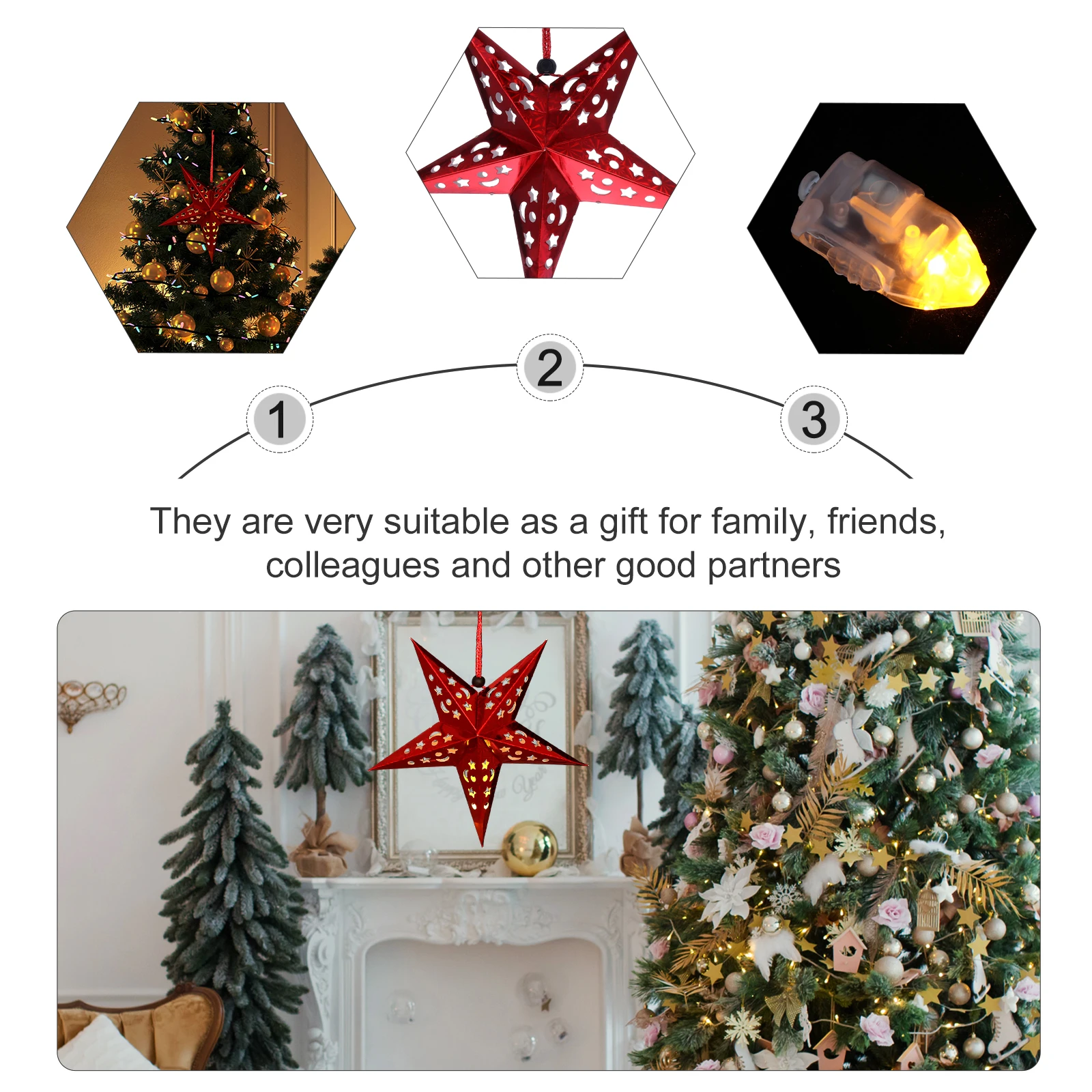 Christmas Points LED Hanging Hanging Light Light Paper nament Festival Supplies Outdoor Party Decor
Christmas Points LED Hanging Hanging Light Light Paper nament Festival Supplies Outdoor Party Decor