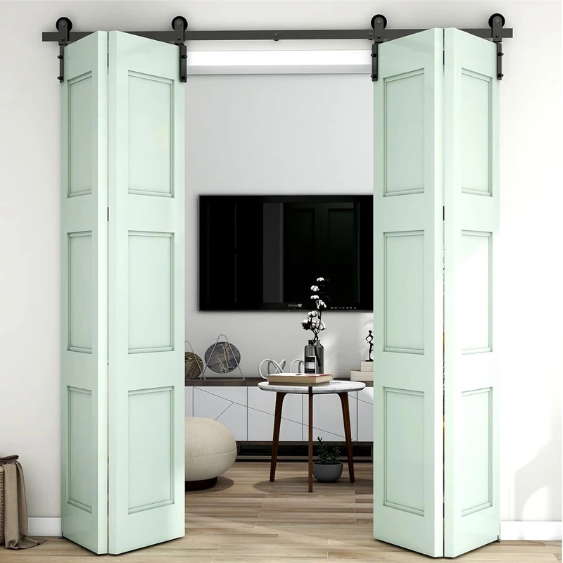 CCJH 3.3-8FT Bi-Folding Barn Door Hardware Sliding Track kit for 4 Doors Heavy Duty Carbon Steel(Hardware Kit Only, No Door)
CCJH 3.3-8FT Bi-Folding Barn Door Hardware Sliding Track kit for 4 Doors Heavy Duty Carbon Steel(Hardware Kit Only, No Door)