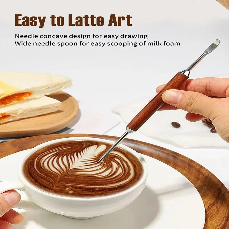 Stainless Steel Coffee Decorating Art Pen Wooden Handle Latte Pull Flower Needle Barista Tool Coffee Accessories Modeling Tool
Stainless Steel Coffee Decorating Art Pen Wooden Handle Latte Pull Flower Needle Barista Tool Coffee Accessories Modeling Tool