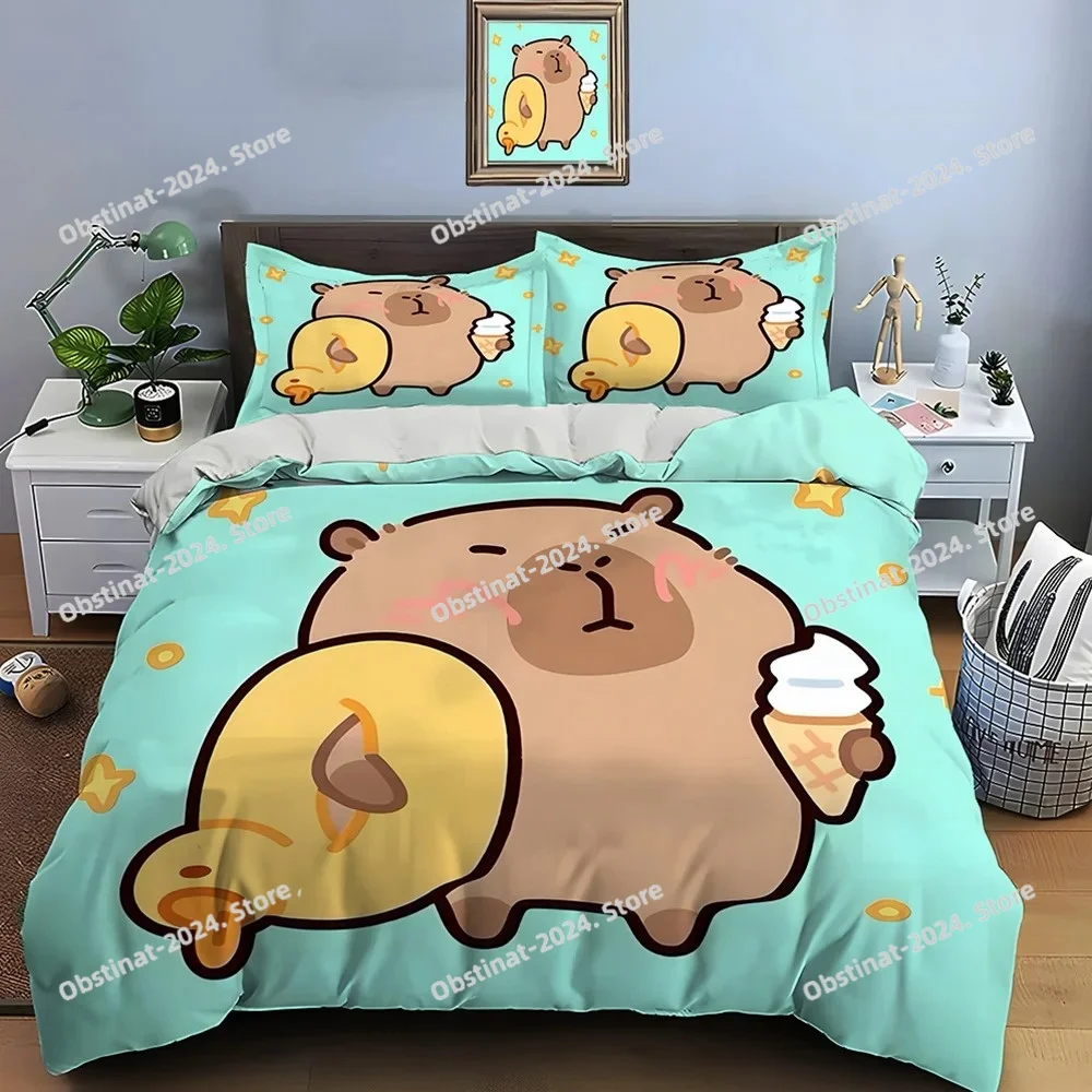 Cute Cartoon Capybara Print Bedding Set Duvet Cover 1 Duvet Cover 2 Pillowcases Adult and Children Bedding Set Luxury Gifts
Cute Cartoon Capybara Print Bedding Set Duvet Cover 1 Duvet Cover 2 Pillowcases Adult and Children Bedding Set Luxury Gifts