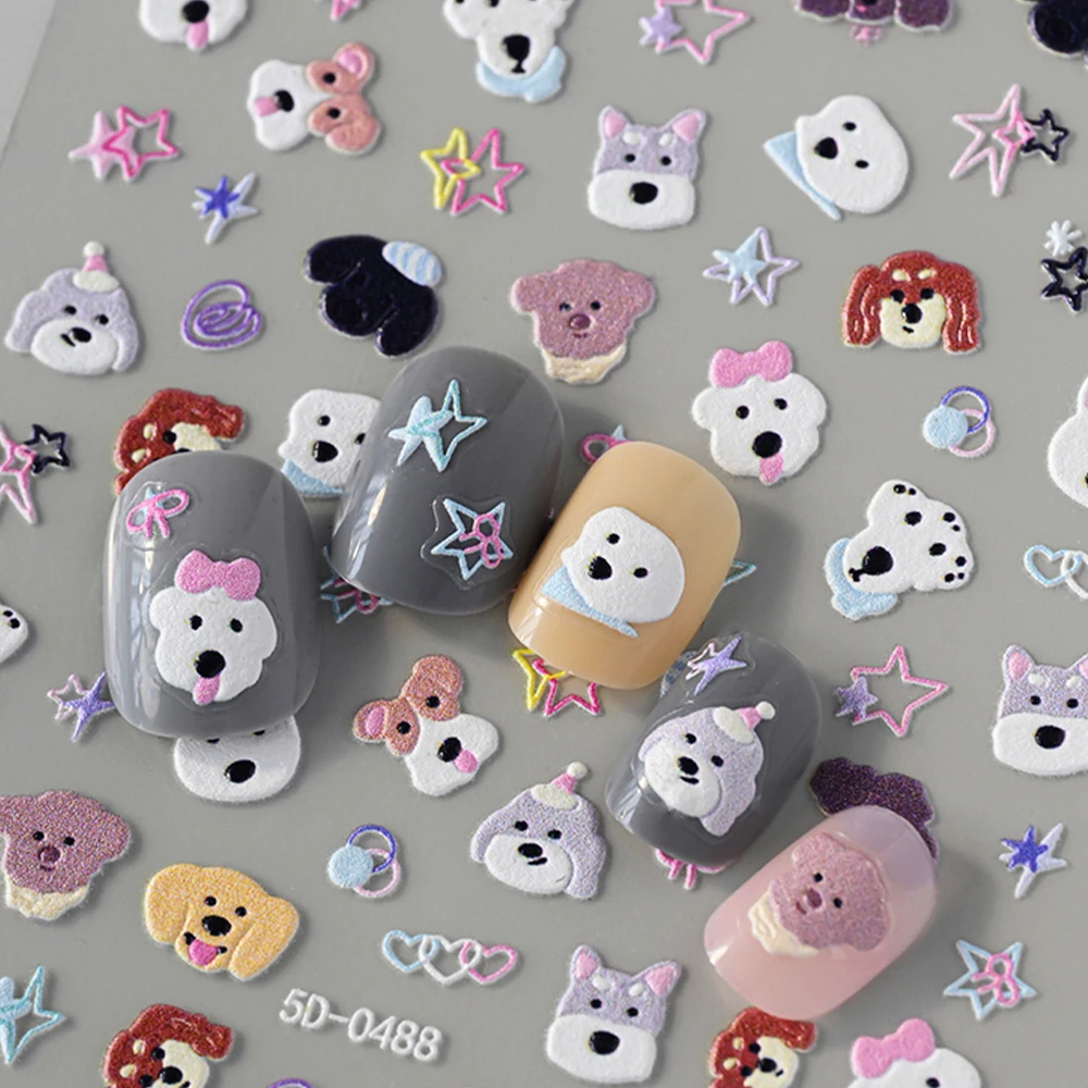 5D Kawaii Puppy Cat Cartoon Nail Art Sticker 1pcs Self-Adhesive Kitten Dog Animals Nail Slider Decal Cute Pet Manicure Stickers-
5D Kawaii Puppy Cat Cartoon Nail Art Sticker 1pcs Self-Adhesive Kitten Dog Animals Nail Slider Decal Cute Pet Manicure Stickers-