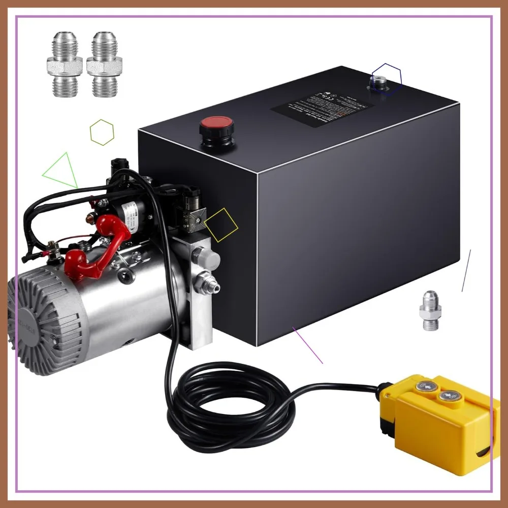 12V Hydraulic Pump 3200 PSI, Double Acting Dump Trailer Pump, 0.91 GPM Flow Rate for Lifting
12V Hydraulic Pump 3200 PSI, Double Acting Dump Trailer Pump, 0.91 GPM Flow Rate for Lifting