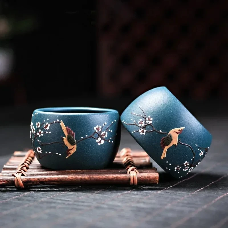 Purple Clay Teacups Hand-painted Flowers and Birds Masters Cup Tea Set Accessories Household Drinkware
Purple Clay Teacups Hand-painted Flowers and Birds Masters Cup Tea Set Accessories Household Drinkware