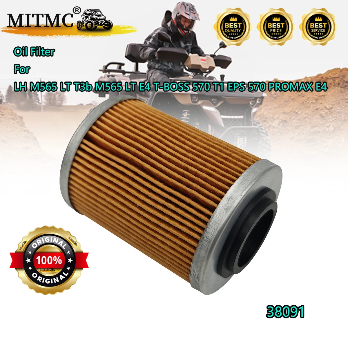 MITMC Oil Filter For LH M565 LT T3b M565 LT E4 T-BOSS 570 T1 EPS 570 PROMAX E4 ATV UTV 38091
MITMC Oil Filter For LH M565 LT T3b M565 LT E4 T-BOSS 570 T1 EPS 570 PROMAX E4 ATV UTV 38091