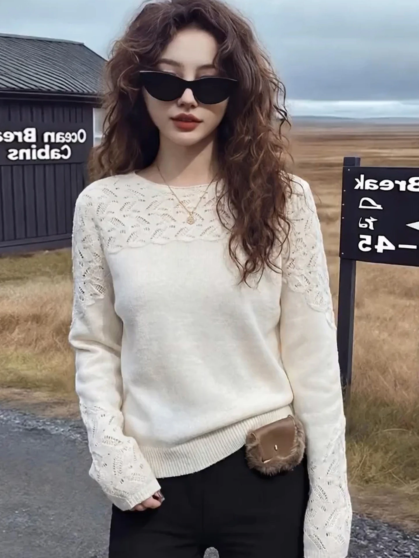 Slimming Long Sleeve Hollow out Knitwear round Neck Pullover Spring Soft Skin-Friendly Versatile Women's Fashion Casual Knit Top
Slimming Long Sleeve Hollow out Knitwear round Neck Pullover Spring Soft Skin-Friendly Versatile Women's Fashion Casual Knit Top