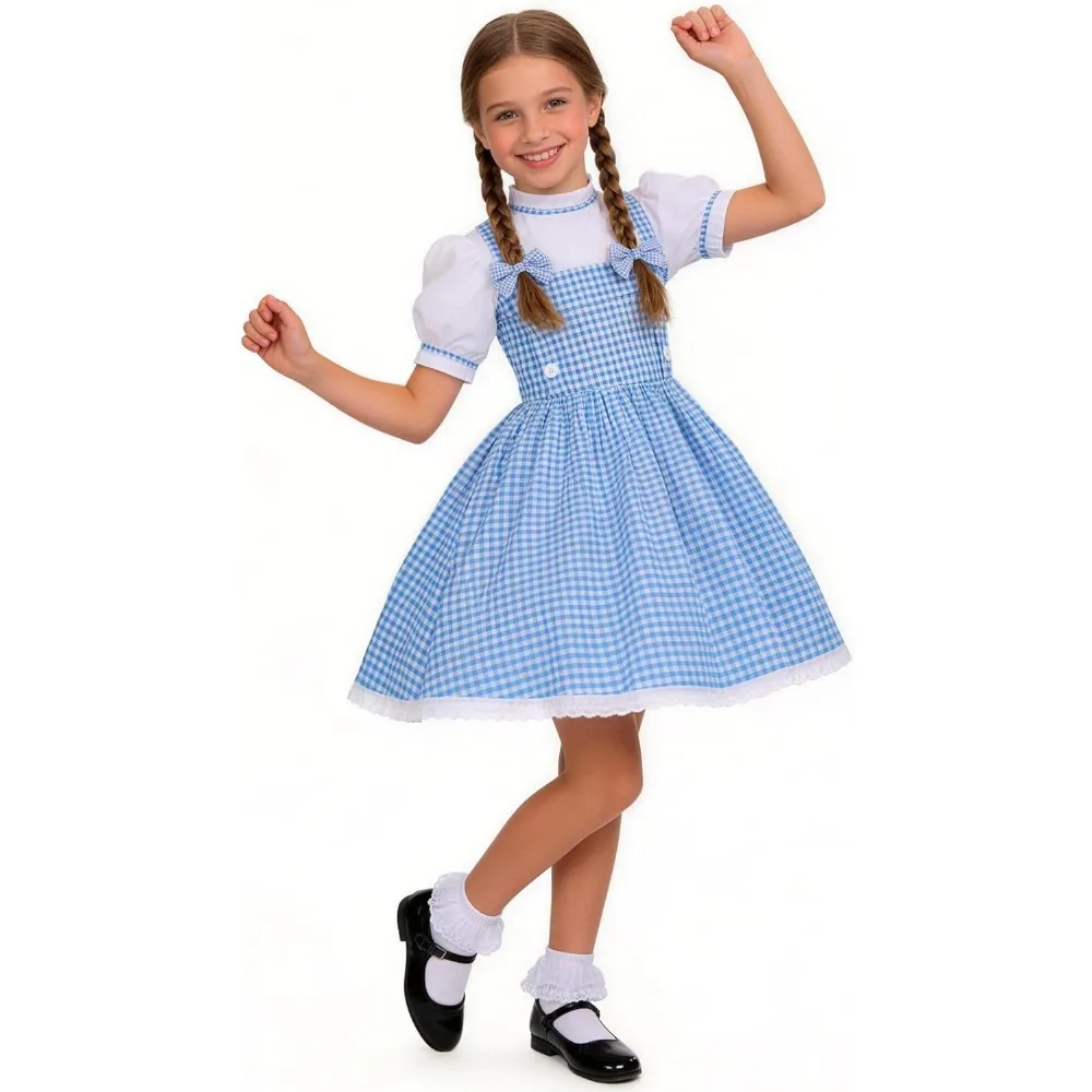 Medieval Children's Book Character Costume for Kids Blue Plaid Dress for Girls Dress Up Pastoral Birthday Gifts
Medieval Children's Book Character Costume for Kids Blue Plaid Dress for Girls Dress Up Pastoral Birthday Gifts